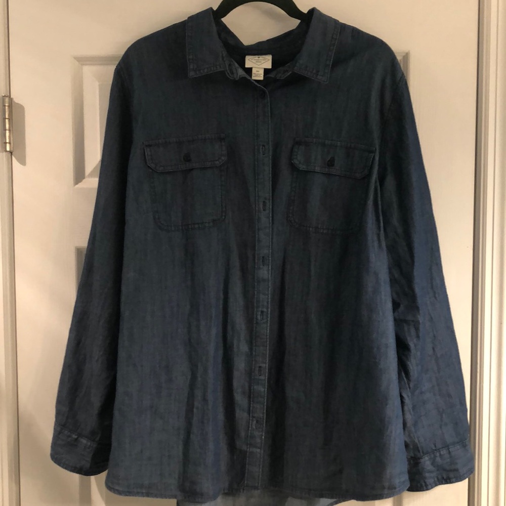 Denim boyfriend shirt